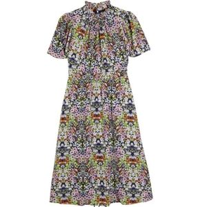 NEW Nordstrom Julia Jordan mock ruffled neck flutter sleeve floral dress